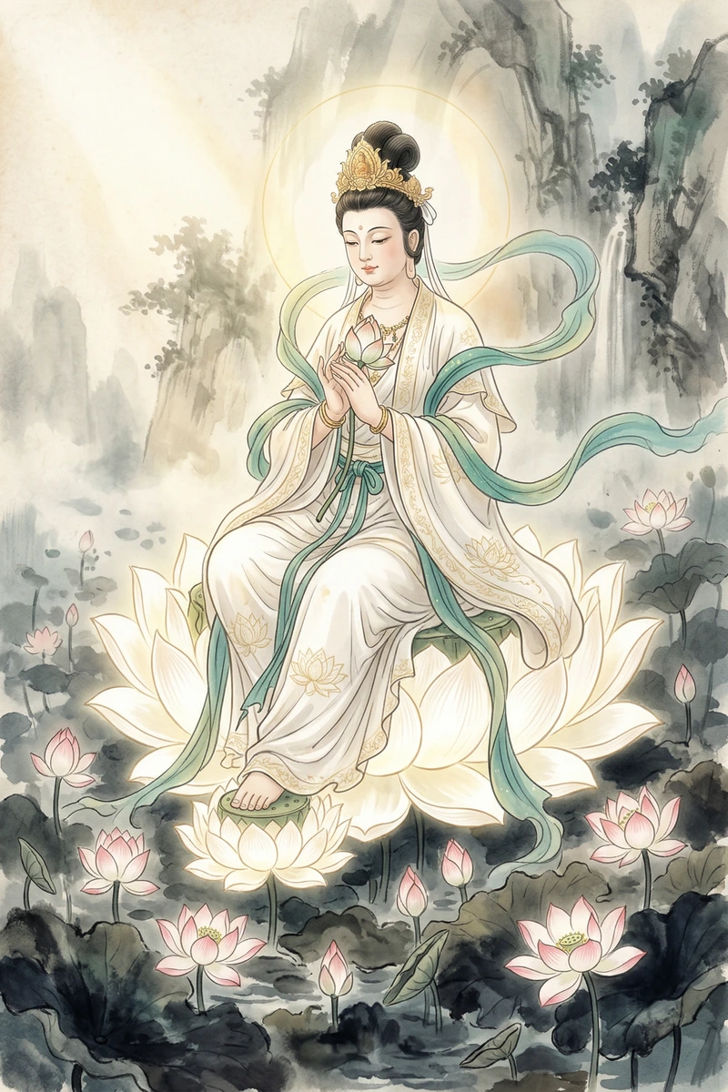 持蓮觀音觀世音菩薩法相